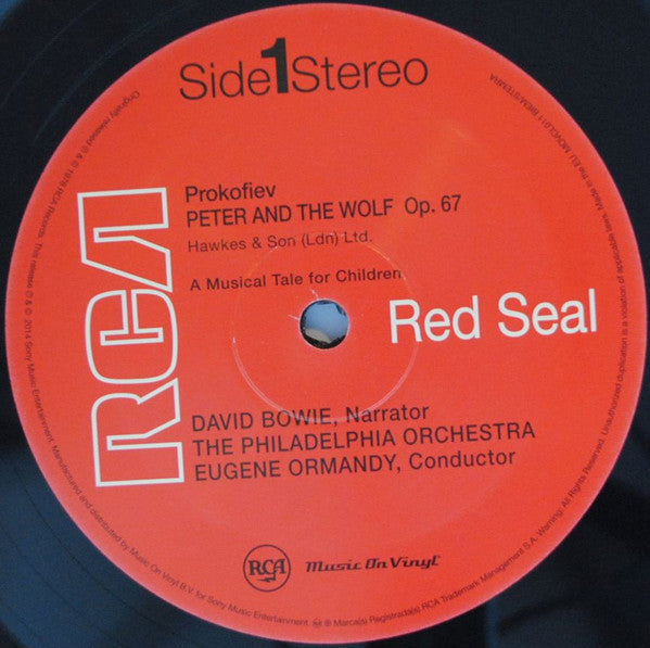 David Bowie Narrates Sergei Prokofiev, Eugene Ormandy, The Philadelphia Orchestra, Benjamin Britten : Peter And The Wolf / Young Person's Guide To The Orchestra (LP, Album, RE, 180)
