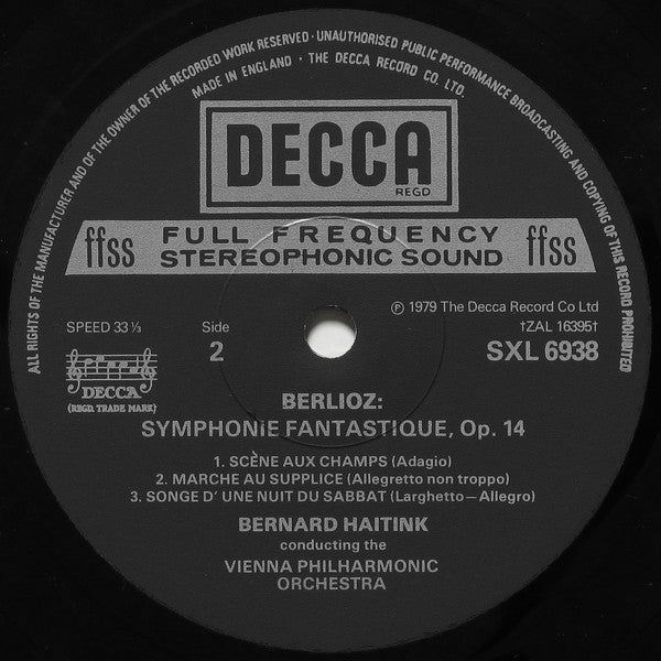 Hector Berlioz, Wiener Philharmoniker = Wiener Philharmoniker, Bernard Haitink : Symphonie Fantastique (LP)
