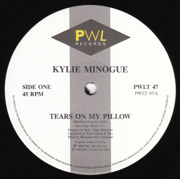 Kylie Minogue : Tears On My Pillow (12", Single)