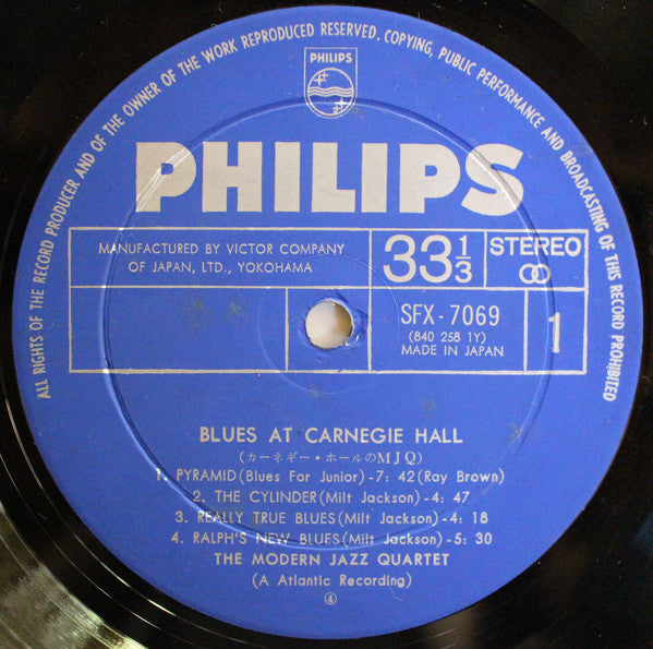 The Modern Jazz Quartet : Blues At Carnegie Hall (LP, Album, Gat)