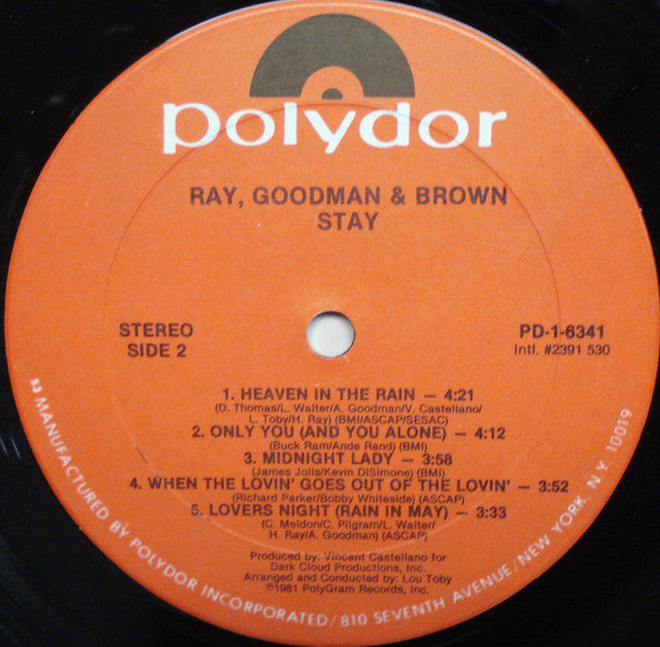 Ray, Goodman & Brown : Stay (LP, Album)