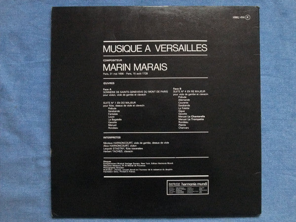 Nikolaus Harnoncourt, Marin Marais : Musique A Versailles-Marin Marais - Suites de Violes  (LP, Album, Gat)