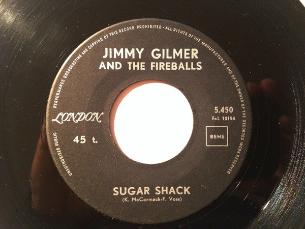 Jimmy Gilmer And The Fireballs : My Heart Is Free / Sugar Shack (7", Bla)