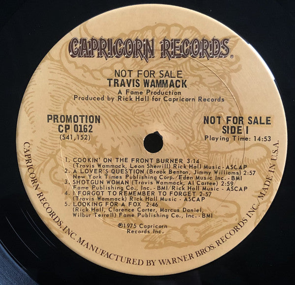 Travis Wammack : Not For Sale (LP, Album, Promo)
