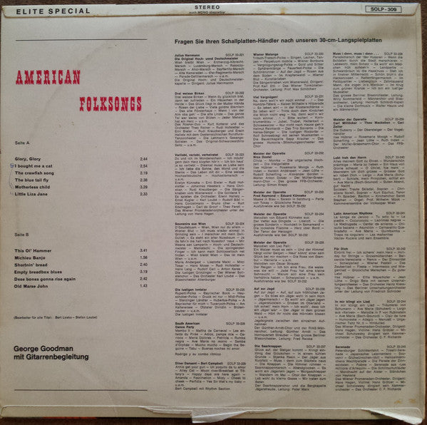 George Goodman : American Folksongs (LP, Comp)