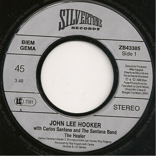 John Lee Hooker With Santana : The Healer (7", Single)