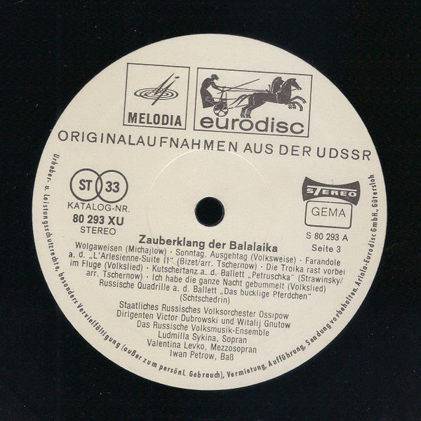 Various : Zauberklang Der Balalaika (Deutschland-Tournee 1970)  (2xLP)