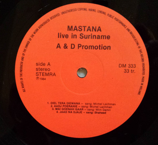 Mastana : Live In Suriname Vol. 2 (LP, Album)