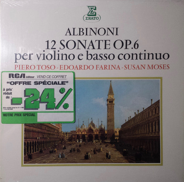 Tomaso Albinoni - Piero Toso - Edoardo Farina - Susan Moses : 12 Sonate Op.6 Per Violino E Basso Continuo (2xLP + Box)