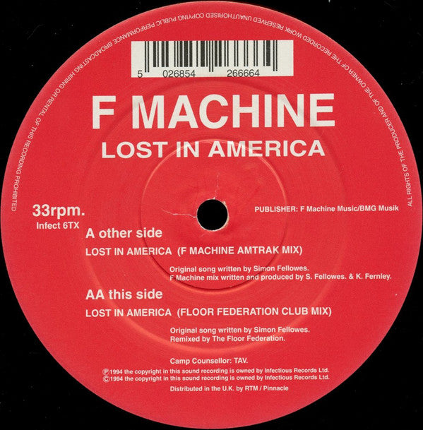 F Machine : Lost In America (12")