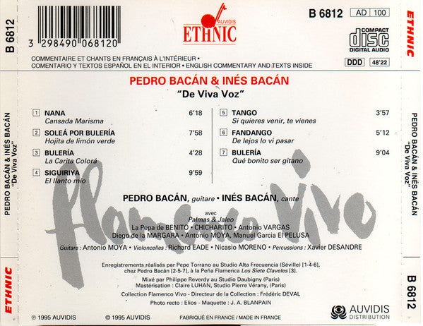 Pedro Bacán & Inés Bacán : De Viva Voz (CD, Album)