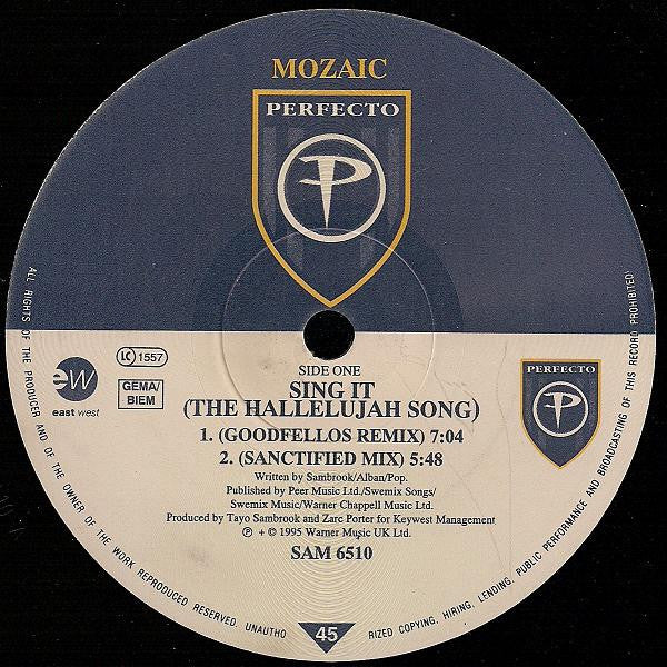 Mozaic : Sing It (The Hallelujah Song) (12", Promo)