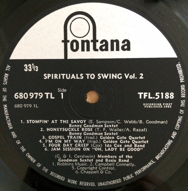 Various : John Hammond's Spirituals To Swing, Vol. 2 - The Legendary Carnegie Hall Concerts Of 1938/9 (LP, Comp, Mono)