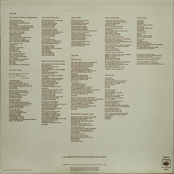 Paul Simon : Still Crazy After All These Years (LP, Album)