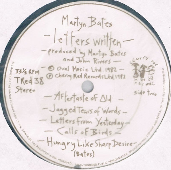 Martyn Bates : Letters Written (10", Album)