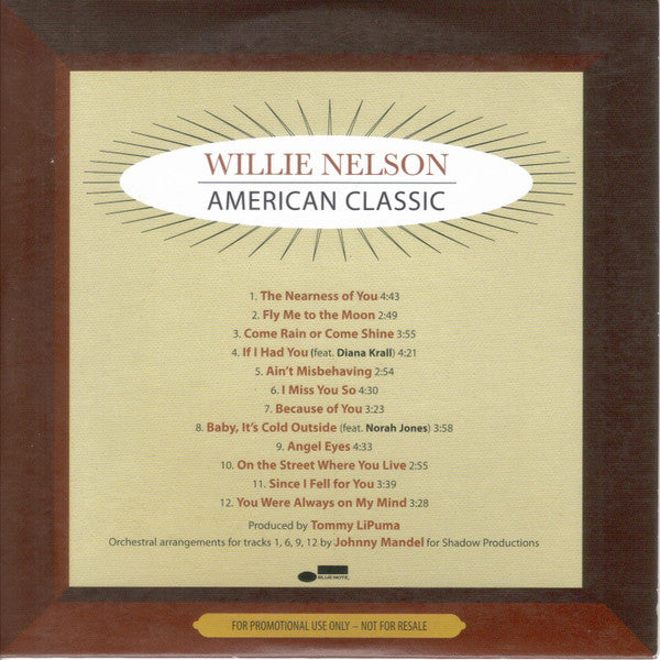 Willie Nelson : American Classic (CD, Advance, Album, Promo)