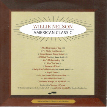 Willie Nelson : American Classic (CD, Advance, Album, Promo)