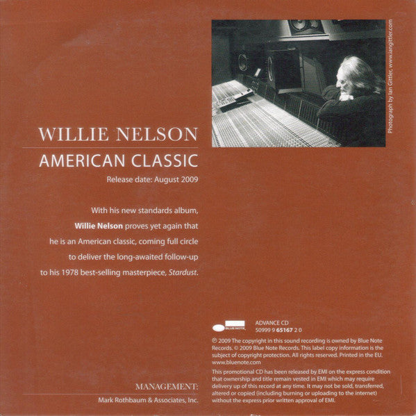 Willie Nelson : American Classic (CD, Advance, Album, Promo)