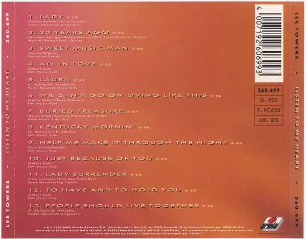 Lee Towers : Listen To My Heart (CD, Album)