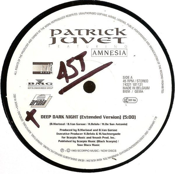 Patrick Juvet : Deep Dark Night (12")