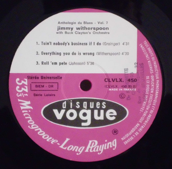 Jimmy Witherspoon : With Buck Clayton's Orchestra (LP, Album, RE)