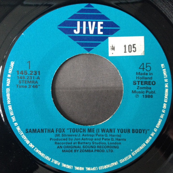 Samantha Fox : Touch Me (I Want Your Body) (7", Single, RE)