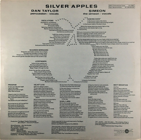 Silver Apples : Silver Apples (LP, Album, RE)