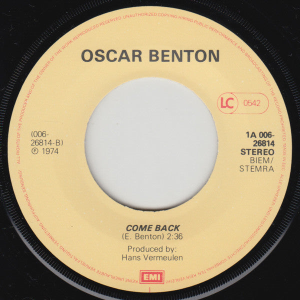Oscar Benton : Tell It Like It Is (7", Single)