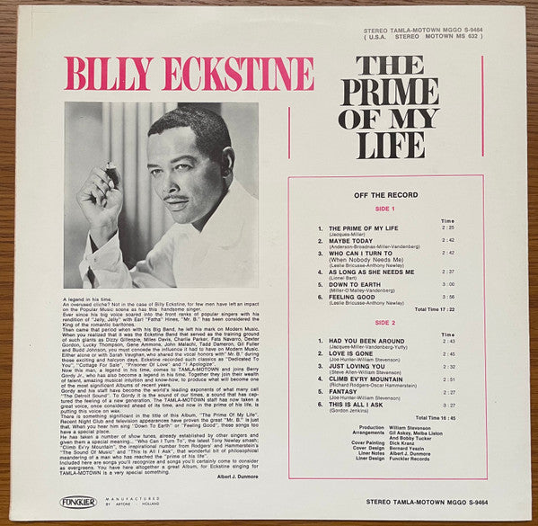 Billy Eckstine : The Prime Of My Life (LP, Album)