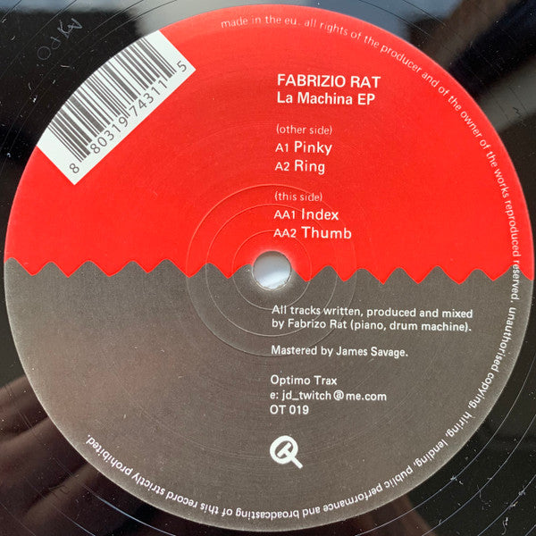 Fabrizio Rat Ferrero : La Machina EP (12", EP)
