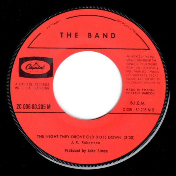 The Band : Up On Cripple Creek (7", Single)