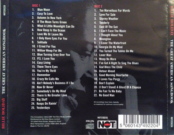 Billie Holiday : The Great American Songbook (2xCD, Comp, RE, RM)