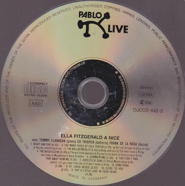 Ella Fitzgerald : Ella A Nice (CD, Album, RE)
