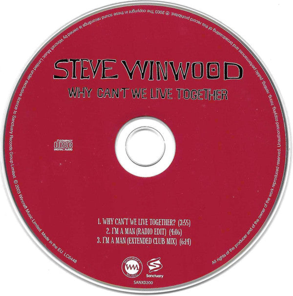 Steve Winwood : Why Can't We Live Together? (CD, Single)