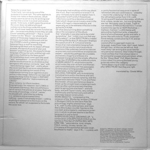 Volker Kriegel : Spectrum (LP, Album)