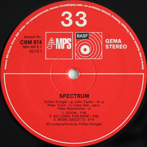 Volker Kriegel : Spectrum (LP, Album)
