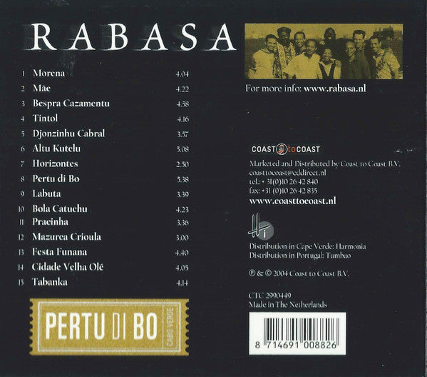 Rabasa : Pertu Di Bo (CD, Album)