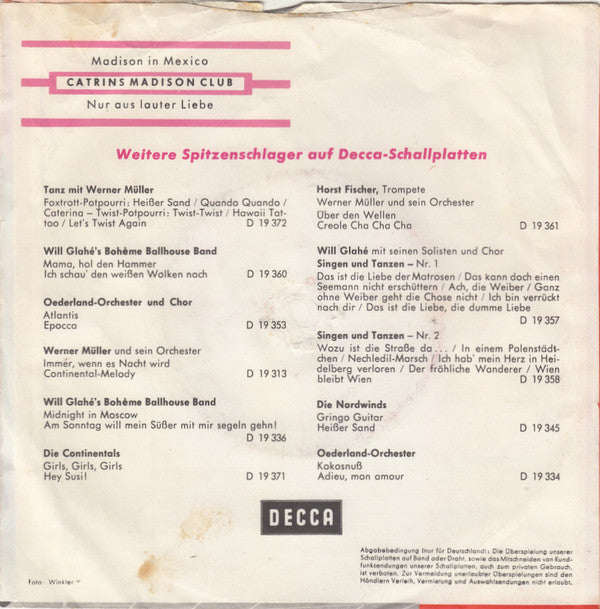 Catrins Madison Club : Madison In Mexico / Nur Aus Lauter Liebe (7", Single)