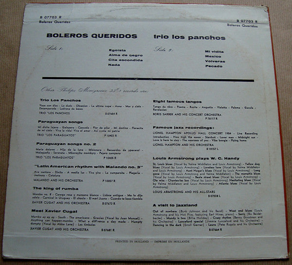 Trio Los Panchos : Boleros Queridos (10")