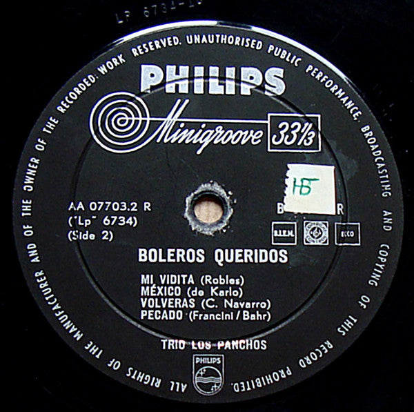 Trio Los Panchos : Boleros Queridos (10")
