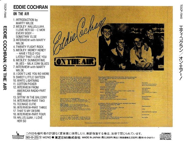 Eddie Cochran : On The Air (CD, Album, Mono, RE)