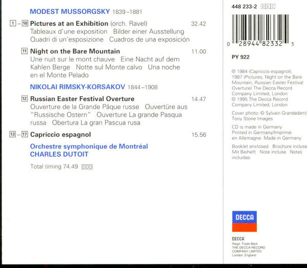 Modest Mussorgsky, Nikolai Rimsky-Korsakov, Charles Dutoit, Orchestre Symphonique De Montréal : Pictures At An Exhibition (CD, Album, Comp)