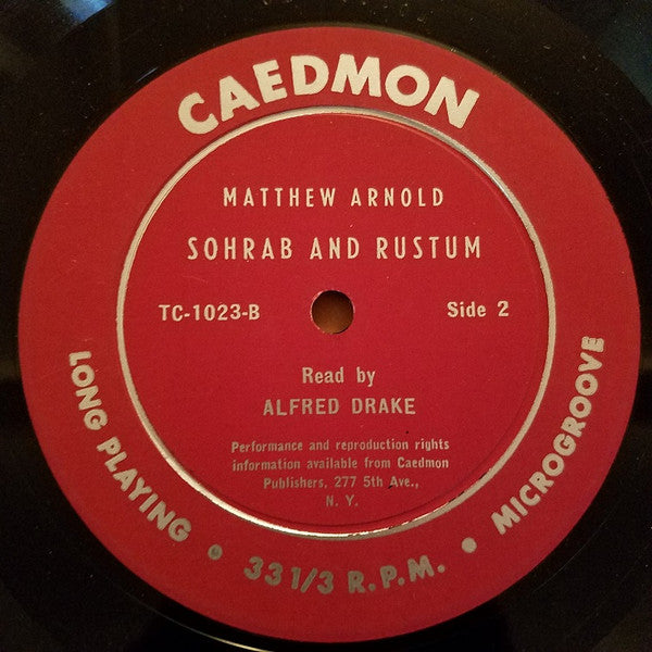 Alfred Drake Reads Omar Khayyam And Matthew Arnold : The Rubaiyat And Sohrab And Rustum (LP)