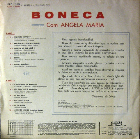 Angela Maria* : Boneca (LP, Album, Mono, Blu)