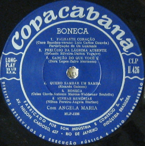 Angela Maria* : Boneca (LP, Album, Mono, Blu)