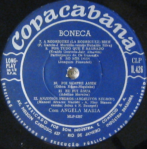Angela Maria* : Boneca (LP, Album, Mono, Blu)