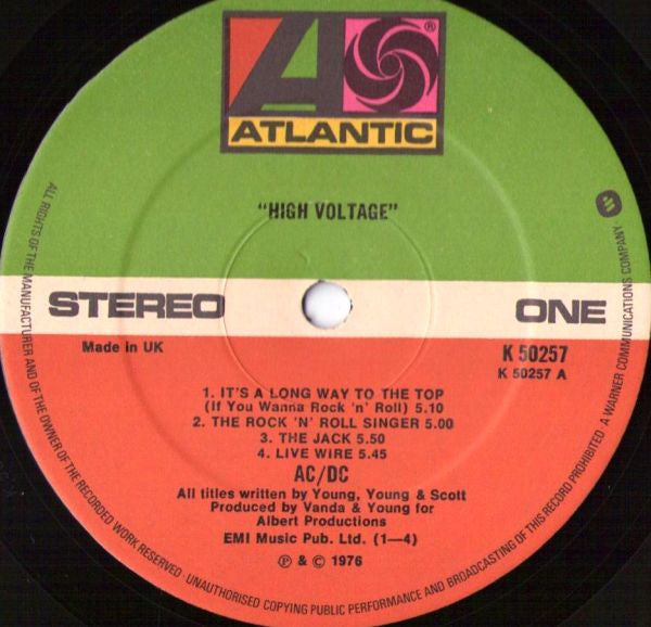 AC/DC : High Voltage (LP, Album)