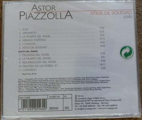 Astor Piazzolla : Años De Soledad (Live) (CD, Comp)