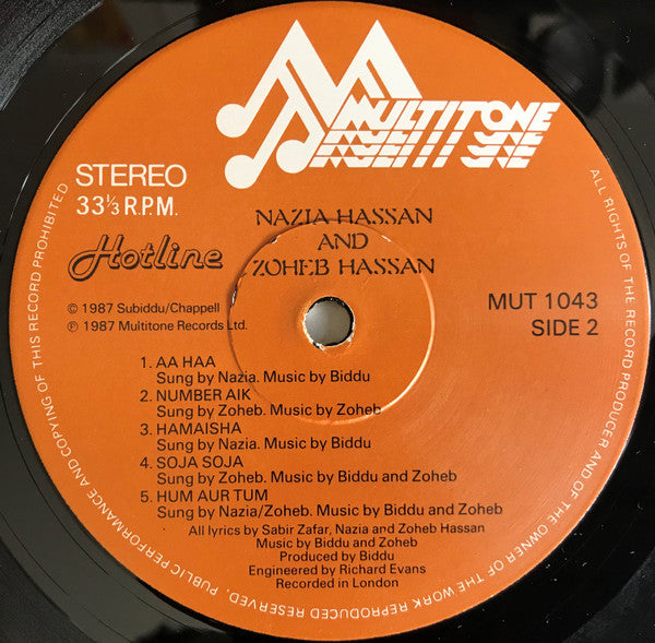 Nazia Hassan And Zoheb Hassan : Hotline (LP, Album)