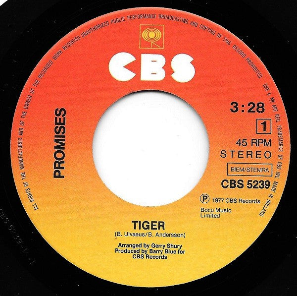 Promises (3) : Tiger (7", Single)